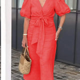 LYNORA | Chic V-Neck Midi Dress