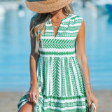 Katrina - Summer Geometric Print Dress