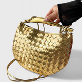 Gerda - Woven Tote with Elegant Gold Handle