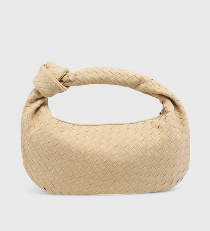 Lilac Medium Woven Bag with Knot Accent