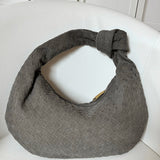 Lilac Medium Woven Bag with Knot Accent