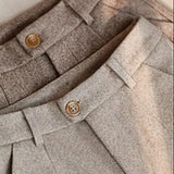 Chic High-Waisted Wool Trousers