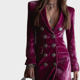 Julienne - Luxe Velvet Maxi Blazer Dress
