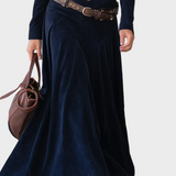 Aimée - Belted Maxi Suede Dress