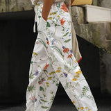 Colorful Patterned Flowing Pants for Women