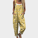Ángela | Relaxed Dragonfly Print Strappy Jumpsuit