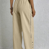 Shania - Button-Detail Relaxed Trousers