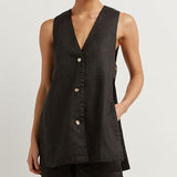 Fiona - Button-Detail Sleeveless Ensemble