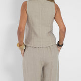 Aira - Buttoned Gilet and Wide-Leg Trouser Set
