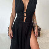 Zolla - Split-Detail Textured Dress