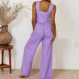 Megan - Sleek Minimalist Top with Flared Trousers