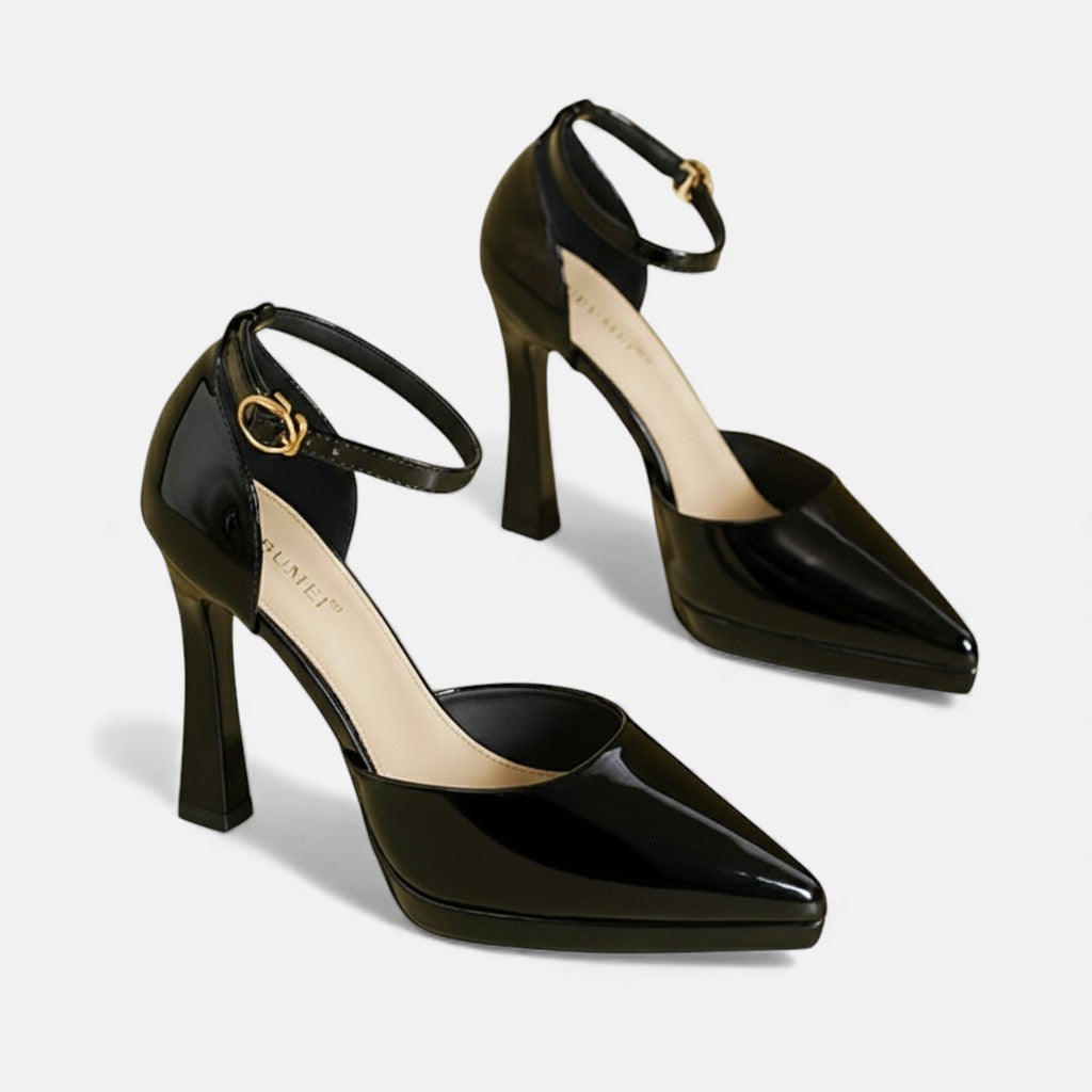 Evette Leather High Heels