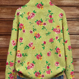 Constance™ | Floral Pink & Lime Zip-Up Cardigan