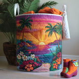 Sunwave | Artisan Hand-Quilted Laundry Hamper