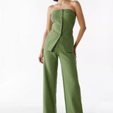 BRIA - Sleeveless Two-Piece Set Featuring Button Details