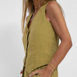 Aira - Buttoned Gilet and Wide-Leg Trouser Set