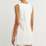 Fiona - Button-Detail Sleeveless Ensemble