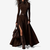 Élodie | Chic Long Dress with Matching Belt