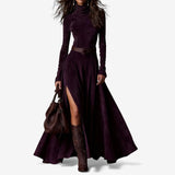 Élodie | Chic Long Dress with Matching Belt