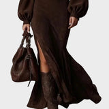 Arlette - Vintage-Inspired Long Sleeve High Neck Dress