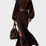 Arlette - Vintage-Inspired Long Sleeve High Neck Dress