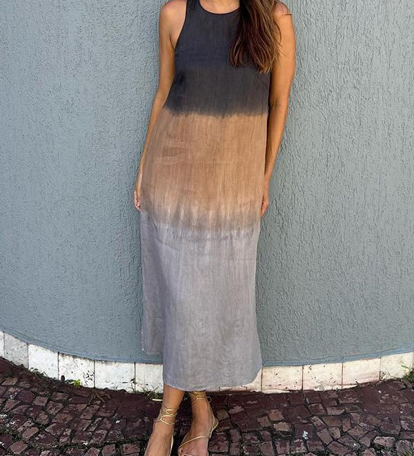 Gradient Casual Dress - Heather
