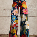 Floral Print Wide-Leg Palazzo Pants for Women