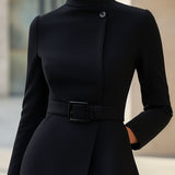 Sofia | Belted Roll-Neck Dress
