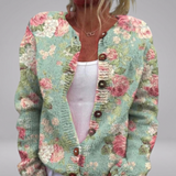 Delia - Floral Cottage Knit Cardigan