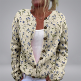 Lynne - Floral Print Cardigan in Woodland Design