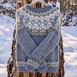 Silvia | Nordic-Patterned Merino Wool Sweater with Shoulder Detail