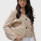 Lilac Medium Woven Bag with Knot Accent