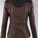 Women’s Hooded Leather-Style Jacket
