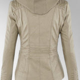 Women’s Hooded Leather-Style Jacket