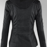 Women’s Hooded Leather-Style Jacket