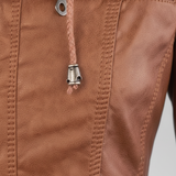 Women’s Hooded Leather-Style Jacket