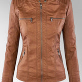 Women’s Hooded Leather-Style Jacket