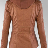 Women’s Hooded Leather-Style Jacket