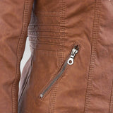 Women’s Hooded Leather-Style Jacket
