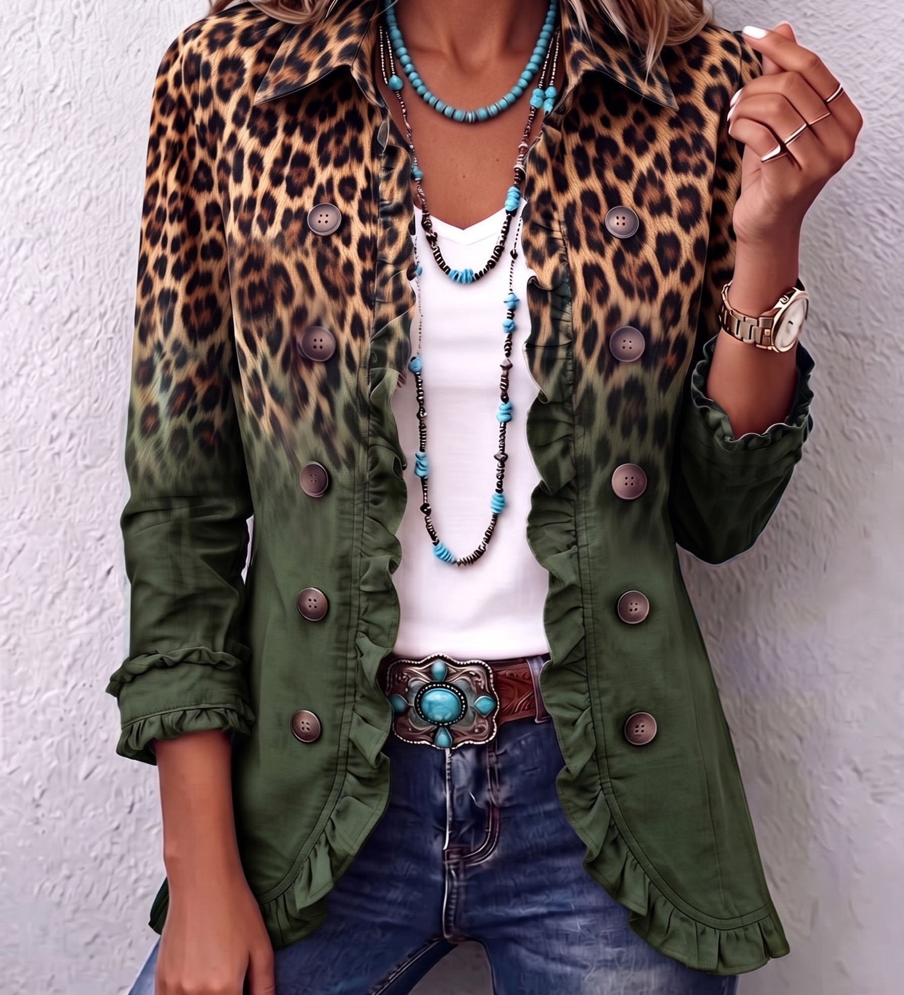 Barbara™ | Leopard Gradient Blazer