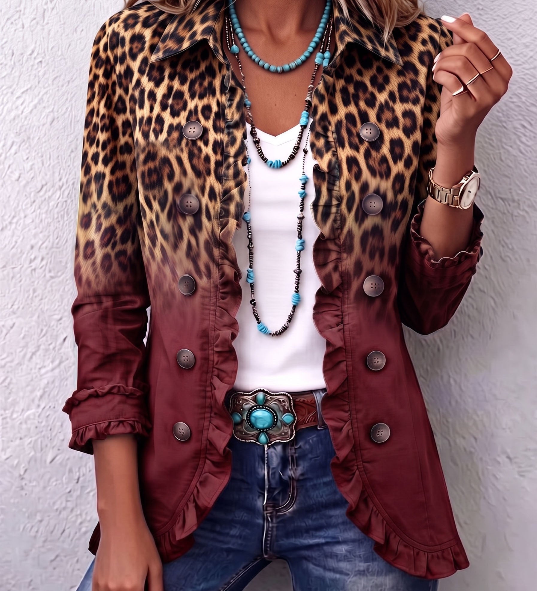 Barbara™ | Leopard Gradient Blazer