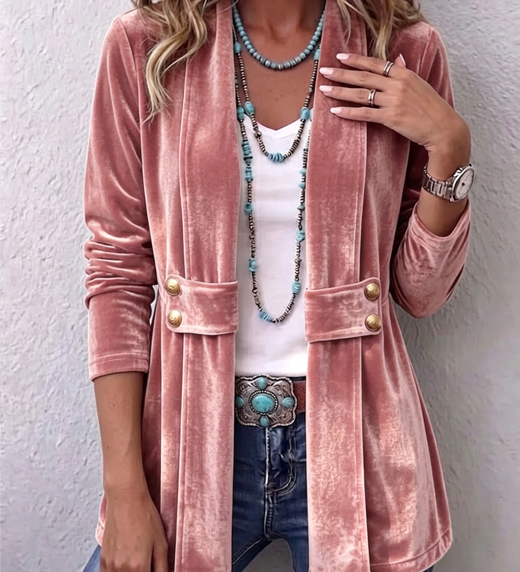 Katrin™ | Sheen-Finished Open Blazer
