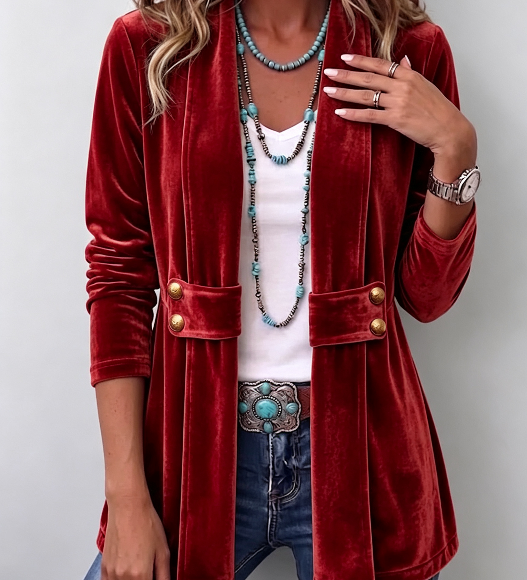 Katrin™ | Sheen-Finished Open Blazer