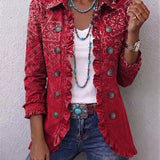 Martina™ Red Blazer with Bandana Print