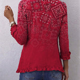Martina™ Red Blazer with Bandana Print