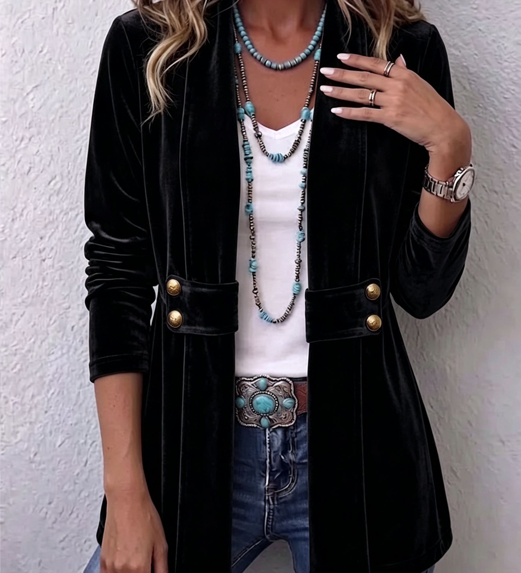 Katrin™ | Sheen-Finished Open Blazer