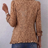 Heidi™ Caramel Blazer with Decorative Accents