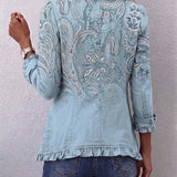 Cornelia™ Light Blue Paisley Blazer