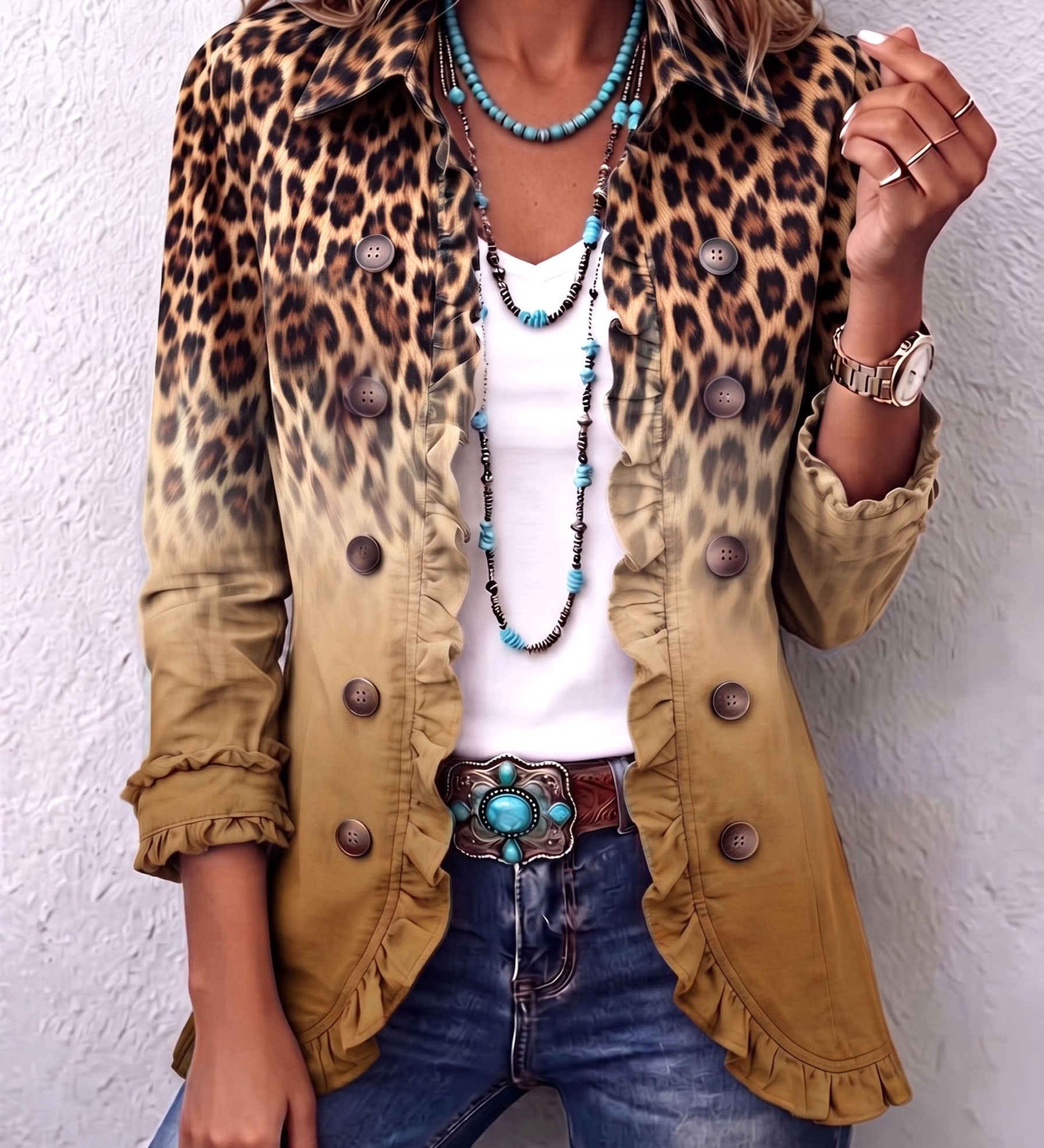 Barbara™ | Leopard Gradient Blazer