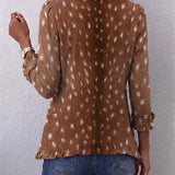 Nicole™ | Brown Spot Print Blazer